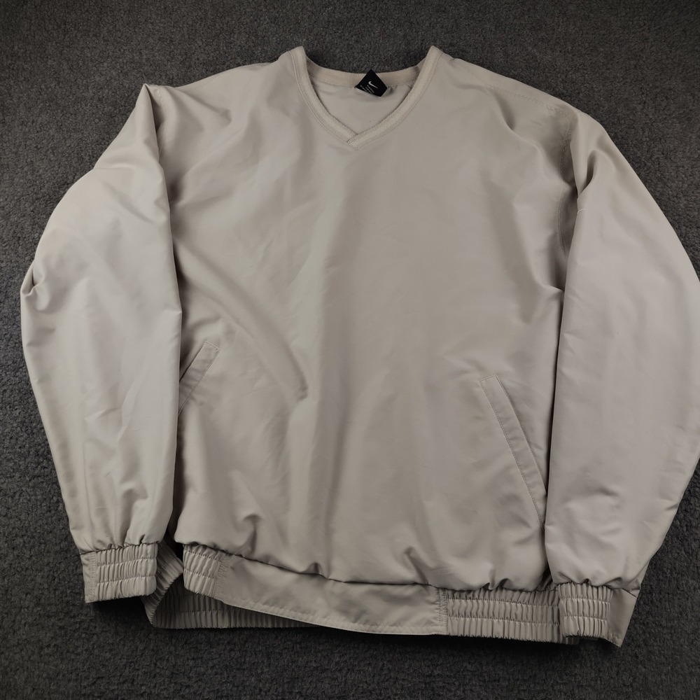 Nike Windbreaker Mens Extra Large Golf Pullover V-Neck Grey Pockets